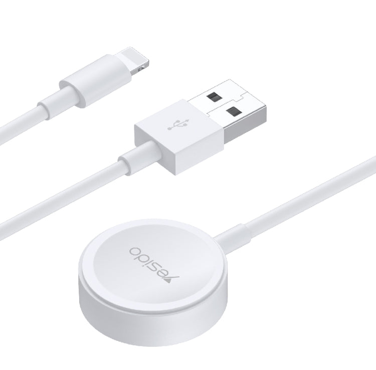 Yesido CA70 For Apple Watch 2 in 1 USB to 8 Pin Wireless Magnetic Watch Charger, Cable Length: 1.5m(White)