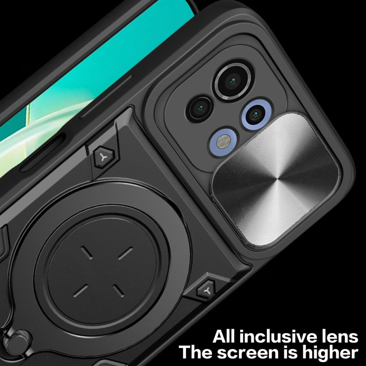 For Xiaomi Mi 11 Lite 4G / 5G CD Texture Sliding Camshield Magnetic Holder Phone Case