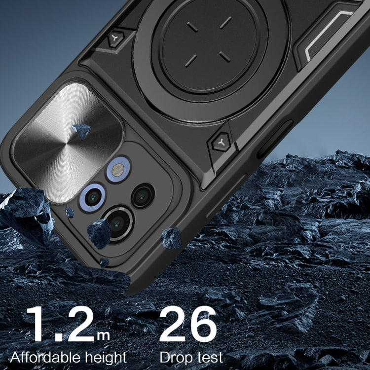 For Xiaomi Mi 11 Lite 4G / 5G CD Texture Sliding Camshield Magnetic Holder Phone Case