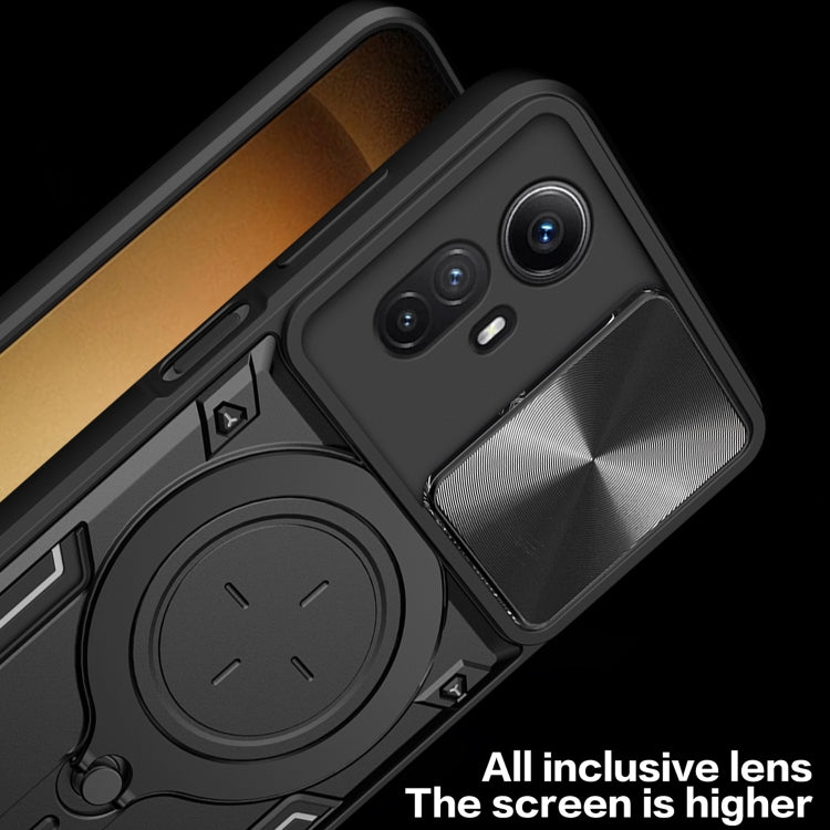 For Xiaomi Redmi Note 12S 4G CD Texture Sliding Camshield Magnetic Holder Phone Case