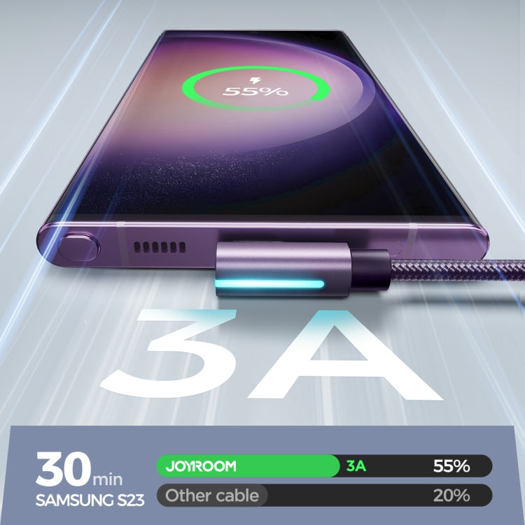 JOYROOM S-AC027A17 3A USB to USB-C/Type-C Elbow Fast Charging Data Cable, Length:
