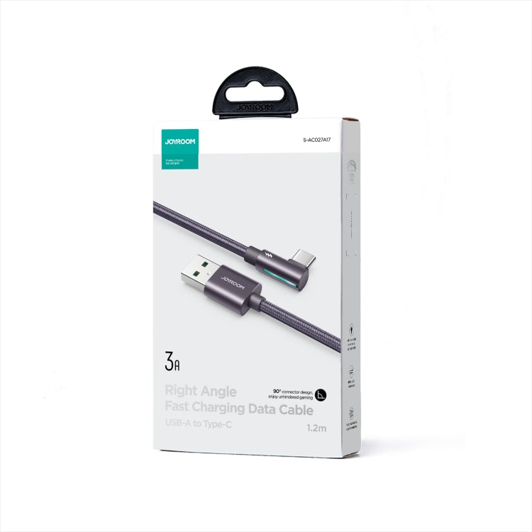 JOYROOM S-AC027A17 3A USB to USB-C/Type-C Elbow Fast Charging Data Cable, Length:
