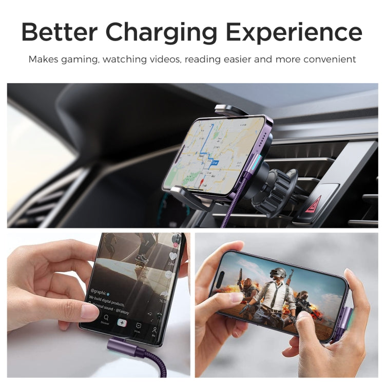 JOYROOM S-AC027A17 3A USB to USB-C/Type-C Elbow Fast Charging Data Cable, Length: