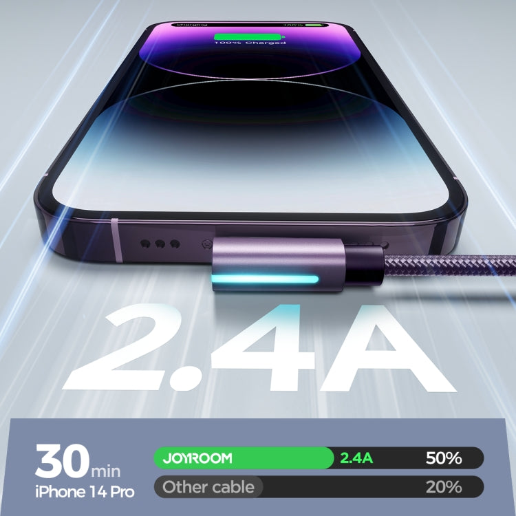 JOYROOM S-AL012A17 2.4A USB to 8 Pin Elbow Fast Charging Data Cable, Length: