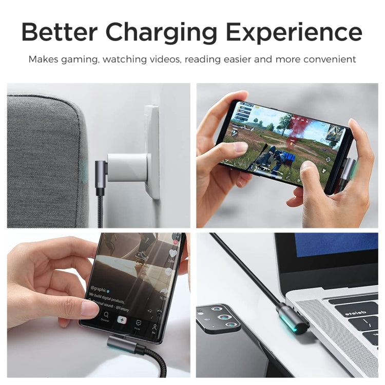 JOYROOM S-CC100A17 100W USB-C/Type-C to USB-C/Type-C Elbow Fast Charging Data Cable, Length: