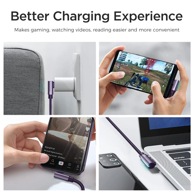 JOYROOM S-CC100A17 100W USB-C/Type-C to USB-C/Type-C Elbow Fast Charging Data Cable, Length:
