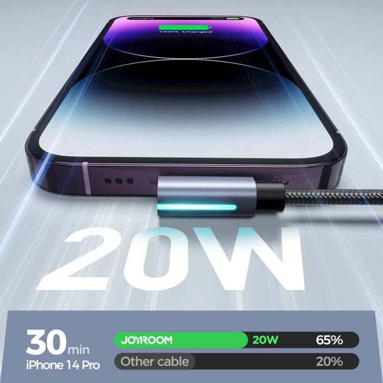 JOYROOM S-CL020A17 20W USB-C/Type-C to 8 Pin Elbow Fast Charging Data Cable, Length: