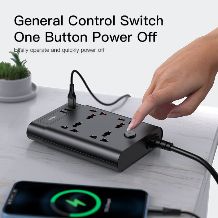 Yesido MC-11 4 Plugs + PD 20W+2 QC3.0 Ports 2650W Multi-functional High Power Socket
