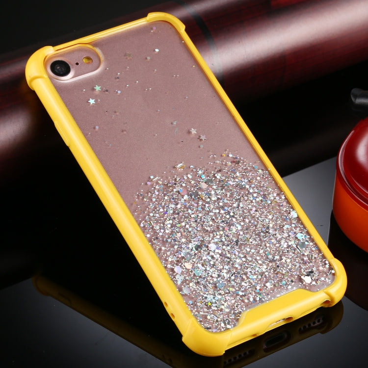 For iPhone SE 2022 / SE 2020 / 8 / 7 Four-Corner Shockproof Glitter Powder Acrylic + TPU Protective Case