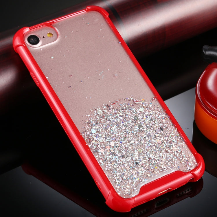 For iPhone SE 2022 / SE 2020 / 8 / 7 Four-Corner Shockproof Glitter Powder Acrylic + TPU Protective Case
