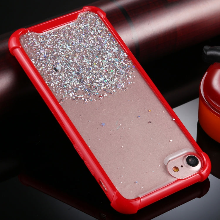 For iPhone SE 2022 / SE 2020 / 8 / 7 Four-Corner Shockproof Glitter Powder Acrylic + TPU Protective Case