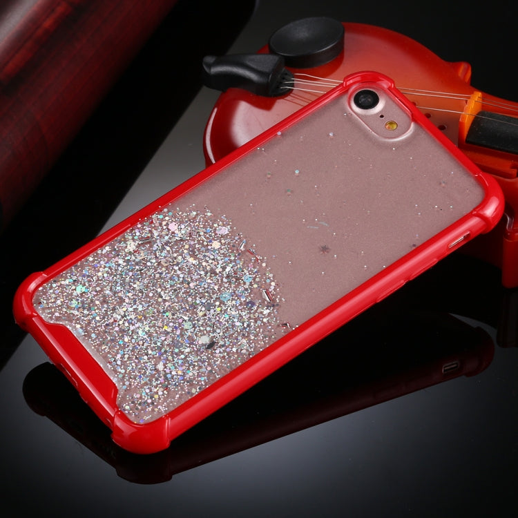For iPhone SE 2022 / SE 2020 / 8 / 7 Four-Corner Shockproof Glitter Powder Acrylic + TPU Protective Case