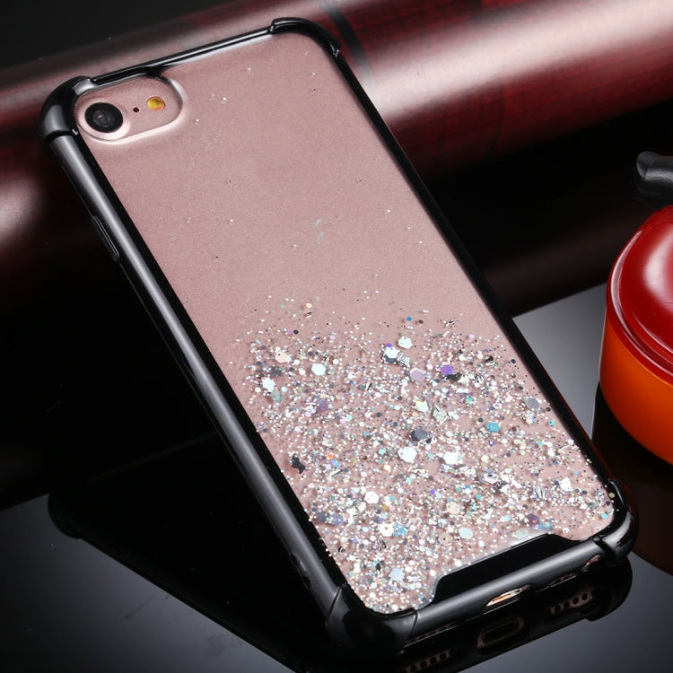 For iPhone SE 2022 / SE 2020 / 8 / 7 Four-Corner Shockproof Glitter Powder Acrylic + TPU Protective Case