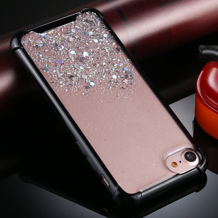 For iPhone SE 2022 / SE 2020 / 8 / 7 Four-Corner Shockproof Glitter Powder Acrylic + TPU Protective Case