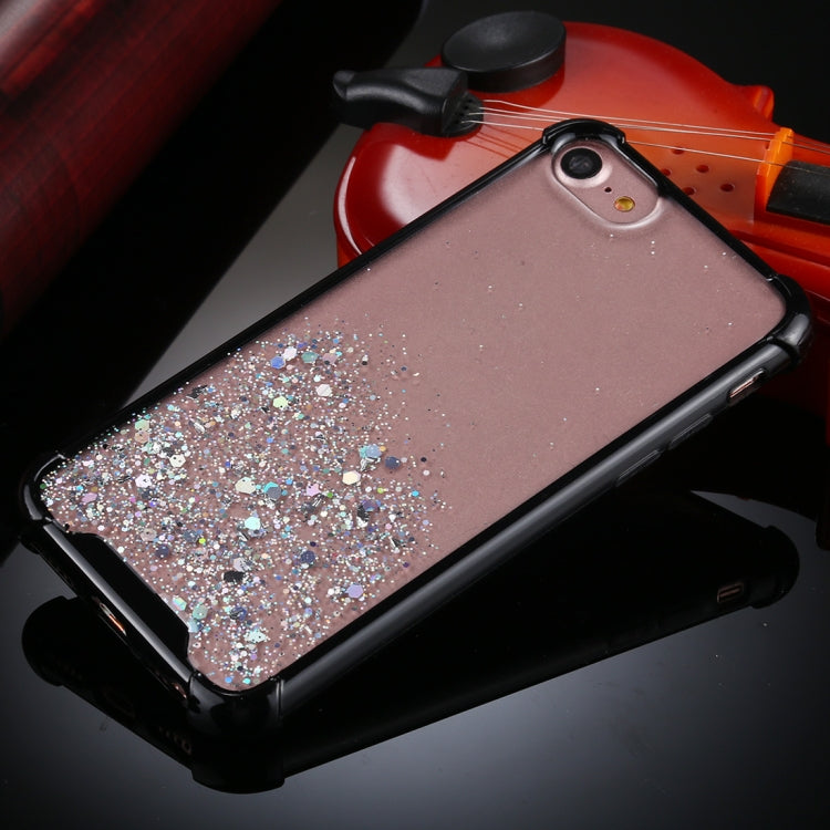 For iPhone SE 2022 / SE 2020 / 8 / 7 Four-Corner Shockproof Glitter Powder Acrylic + TPU Protective Case