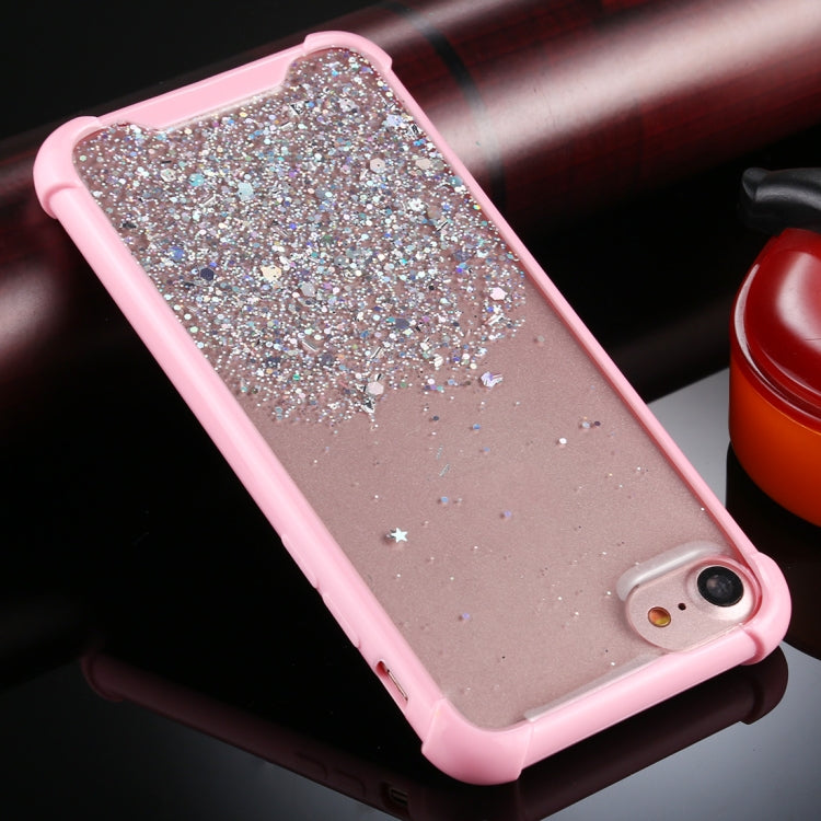 For iPhone SE 2022 / SE 2020 / 8 / 7 Four-Corner Shockproof Glitter Powder Acrylic + TPU Protective Case