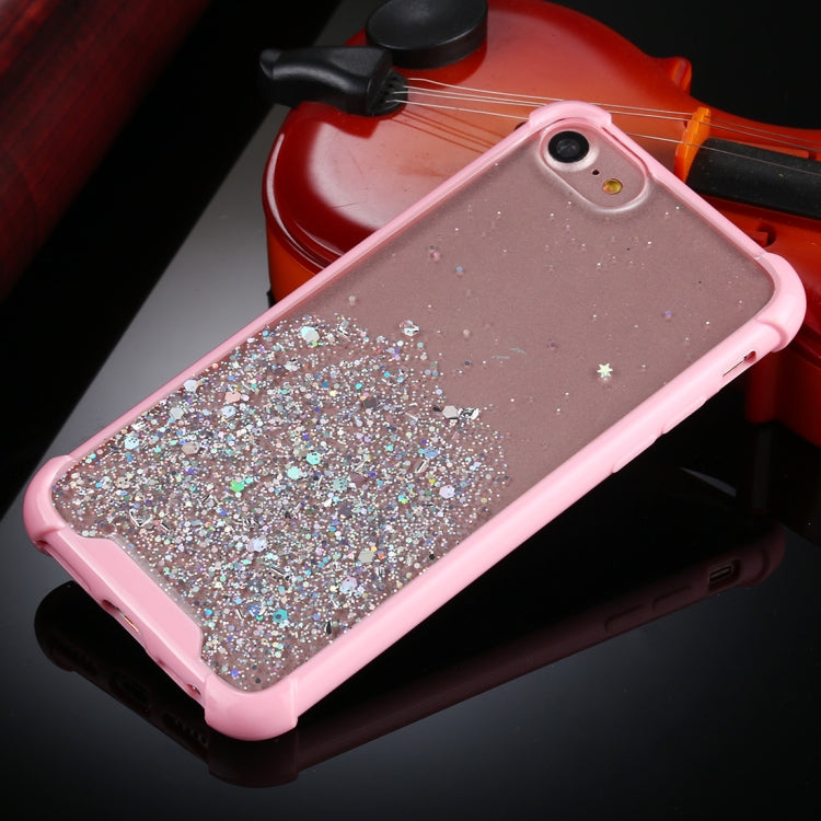 For iPhone SE 2022 / SE 2020 / 8 / 7 Four-Corner Shockproof Glitter Powder Acrylic + TPU Protective Case