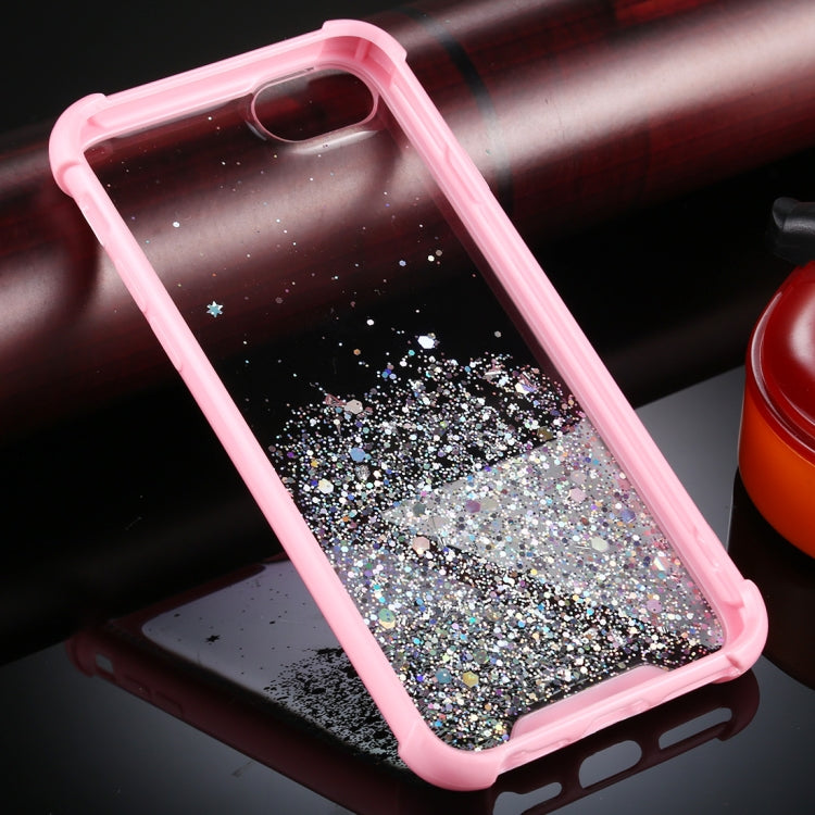 For iPhone SE 2022 / SE 2020 / 8 / 7 Four-Corner Shockproof Glitter Powder Acrylic + TPU Protective Case