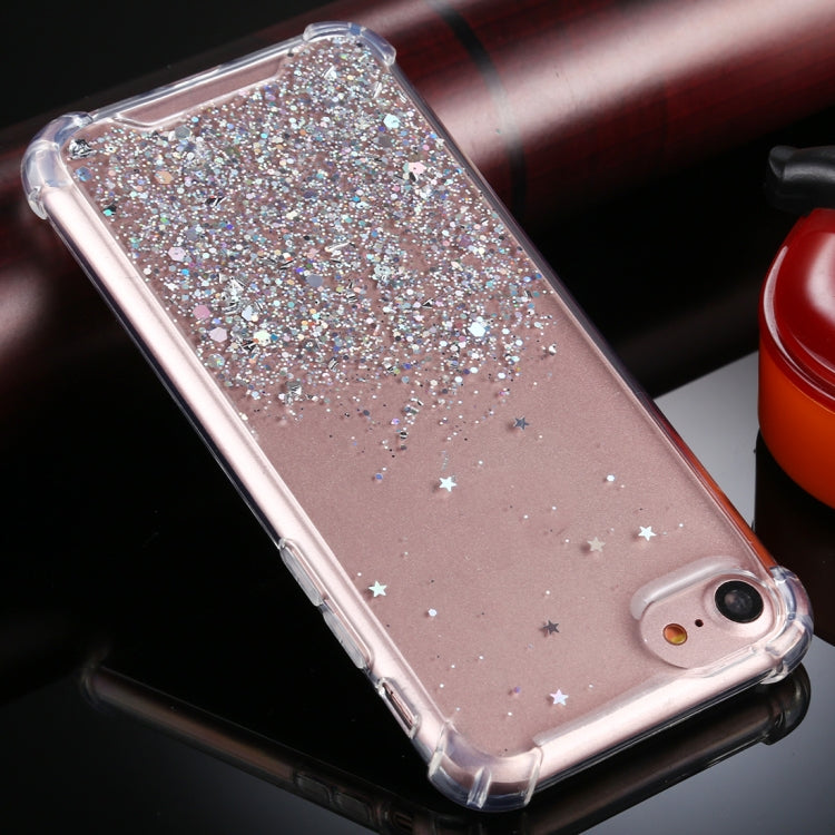 For iPhone SE 2022 / SE 2020 / 8 / 7 Four-Corner Shockproof Glitter Powder Acrylic + TPU Protective Case