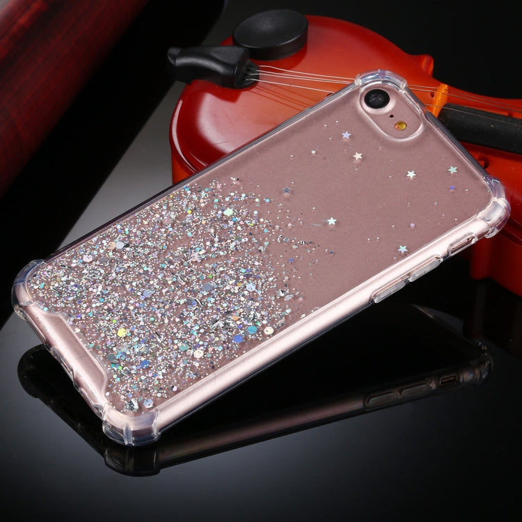 For iPhone SE 2022 / SE 2020 / 8 / 7 Four-Corner Shockproof Glitter Powder Acrylic + TPU Protective Case