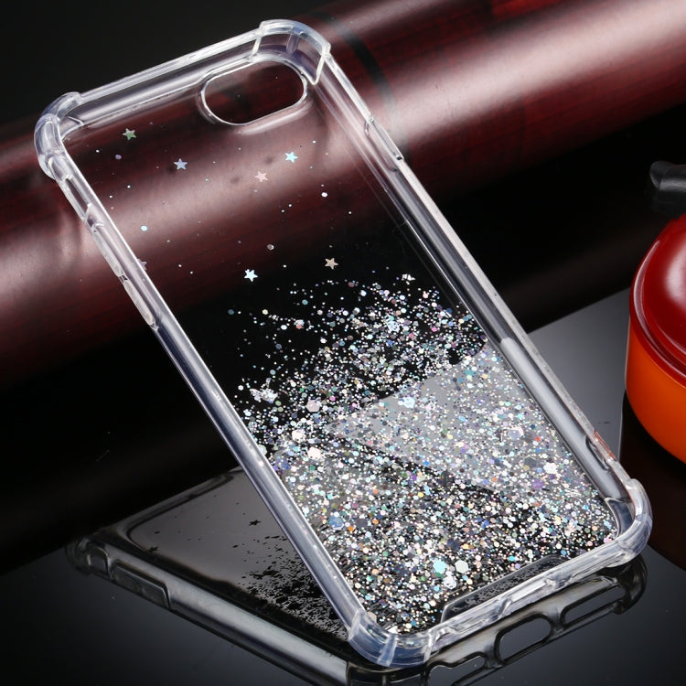 For iPhone SE 2022 / SE 2020 / 8 / 7 Four-Corner Shockproof Glitter Powder Acrylic + TPU Protective Case
