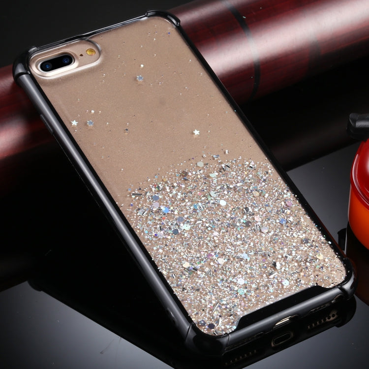 For iPhone 8 Plus / 7 Plus Four-Corner Shockproof Glitter Powder Acrylic + TPU Protective Case