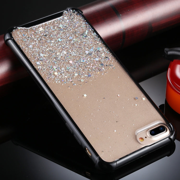 For iPhone 8 Plus / 7 Plus Four-Corner Shockproof Glitter Powder Acrylic + TPU Protective Case