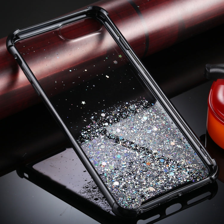 For iPhone 8 Plus / 7 Plus Four-Corner Shockproof Glitter Powder Acrylic + TPU Protective Case
