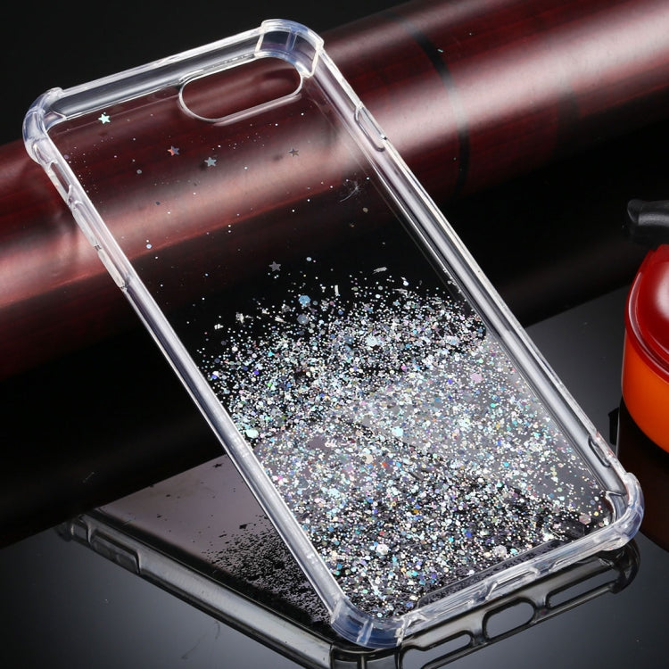 For iPhone 8 Plus / 7 Plus Four-Corner Shockproof Glitter Powder Acrylic + TPU Protective Case