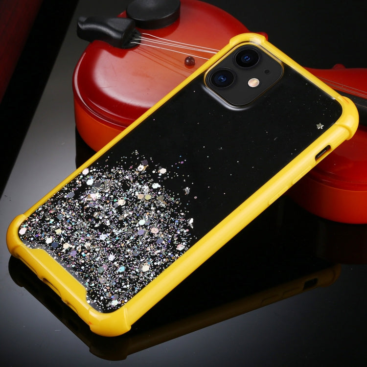 For iPhone 11 Four-Corner Shockproof Glitter Powder Acrylic + TPU Protective Case