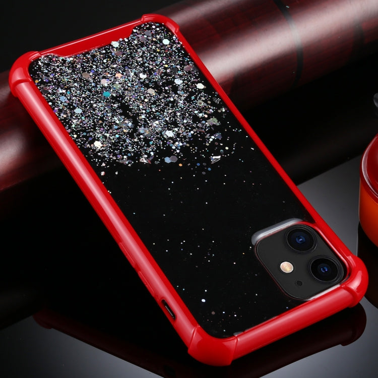 For iPhone 11 Four-Corner Shockproof Glitter Powder Acrylic + TPU Protective Case