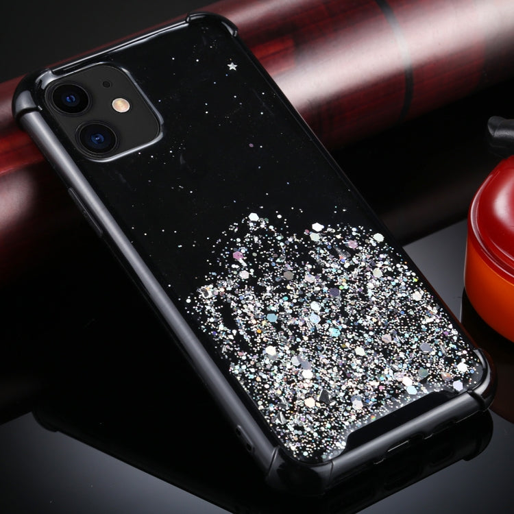 For iPhone 11 Four-Corner Shockproof Glitter Powder Acrylic + TPU Protective Case