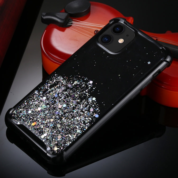 For iPhone 11 Four-Corner Shockproof Glitter Powder Acrylic + TPU Protective Case