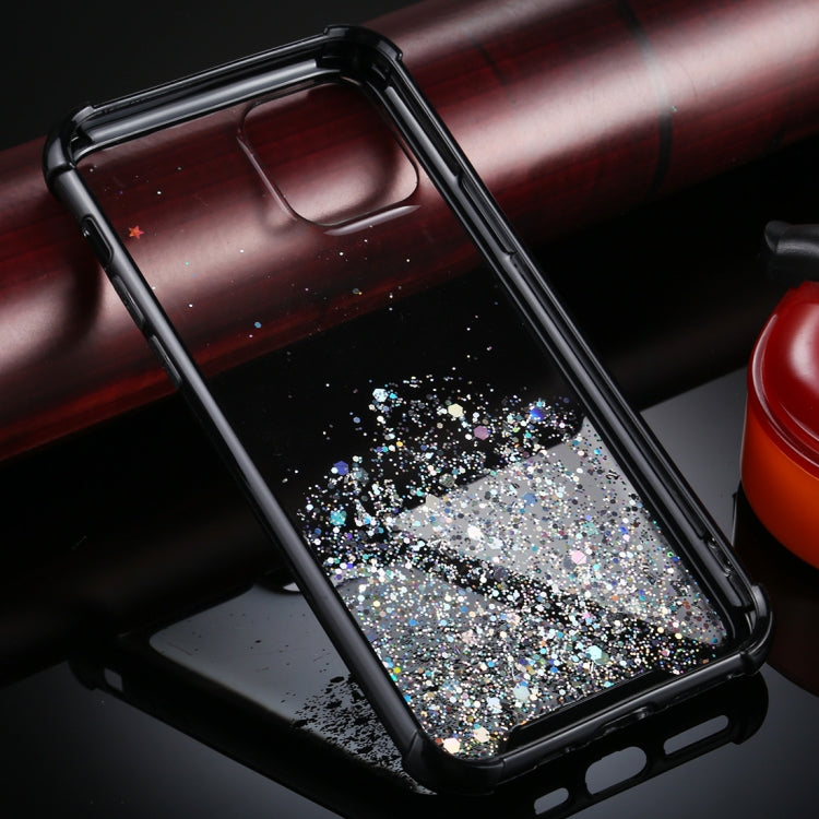 For iPhone 11 Four-Corner Shockproof Glitter Powder Acrylic + TPU Protective Case
