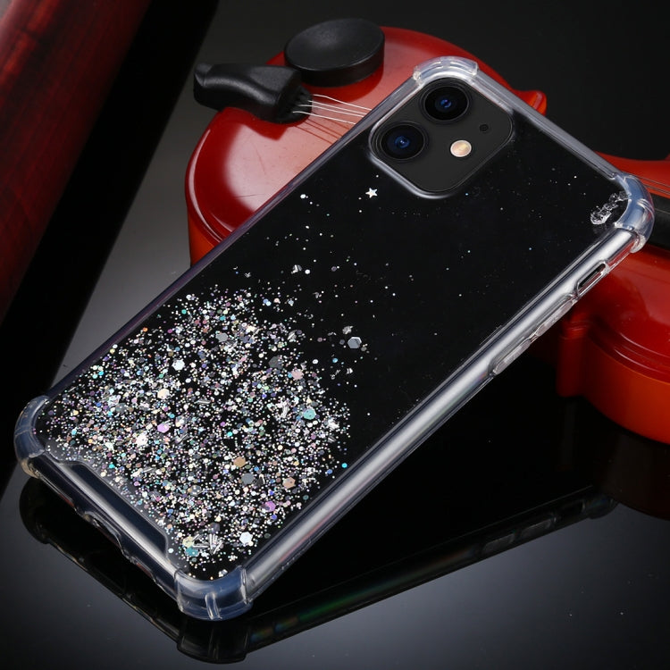 For iPhone 11 Four-Corner Shockproof Glitter Powder Acrylic + TPU Protective Case
