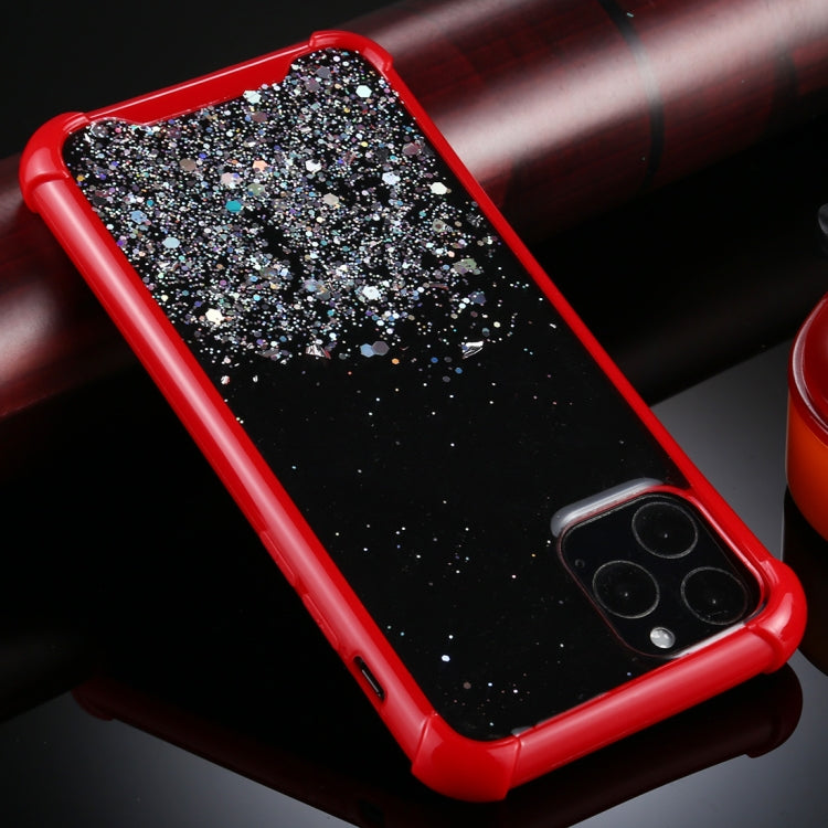 For iPhone 11 Pro Four-Corner Shockproof Glitter Powder Acrylic + TPU Protective Case