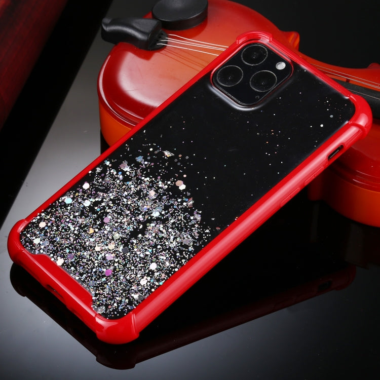 For iPhone 11 Pro Four-Corner Shockproof Glitter Powder Acrylic + TPU Protective Case