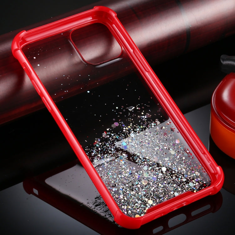 For iPhone 11 Pro Four-Corner Shockproof Glitter Powder Acrylic + TPU Protective Case