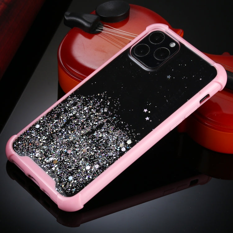 For iPhone 11 Pro Four-Corner Shockproof Glitter Powder Acrylic + TPU Protective Case