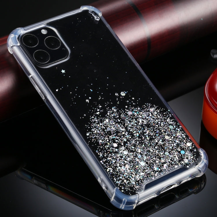 For iPhone 11 Pro Four-Corner Shockproof Glitter Powder Acrylic + TPU Protective Case