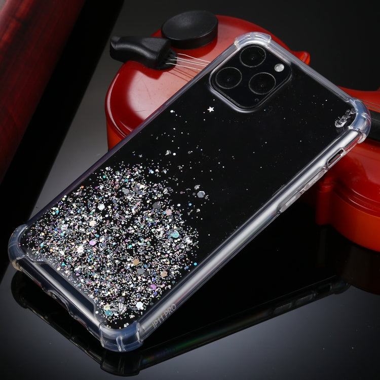 For iPhone 11 Pro Four-Corner Shockproof Glitter Powder Acrylic + TPU Protective Case