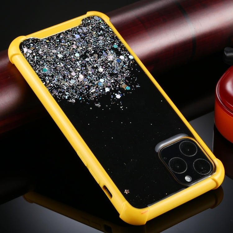For iPhone 11 Pro Max Four-Corner Shockproof Glitter Powder Acrylic + TPU Protective Case