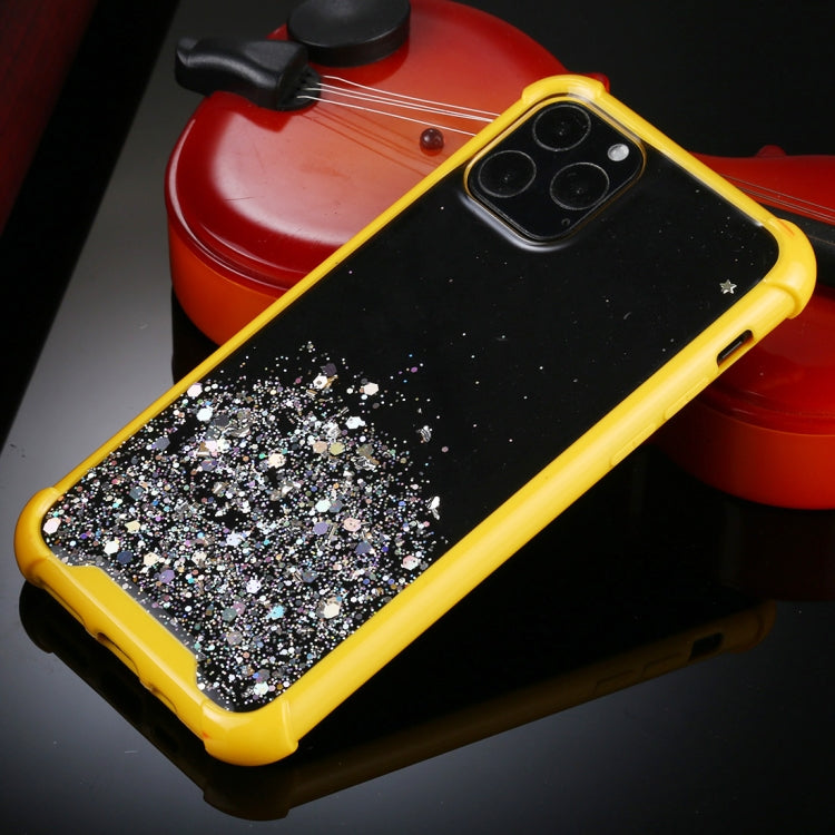 For iPhone 11 Pro Max Four-Corner Shockproof Glitter Powder Acrylic + TPU Protective Case