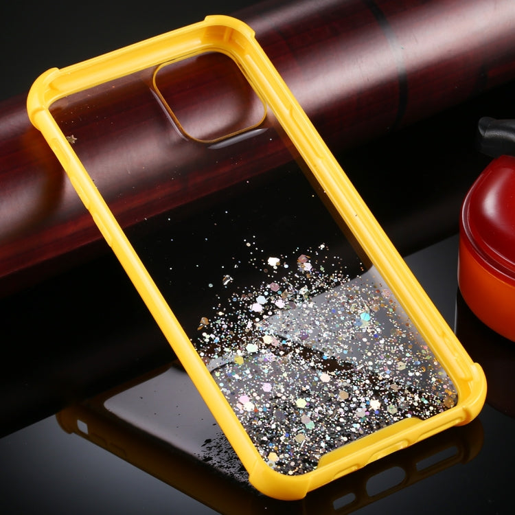 For iPhone 11 Pro Max Four-Corner Shockproof Glitter Powder Acrylic + TPU Protective Case