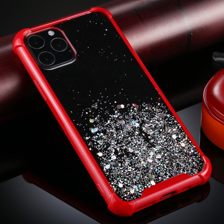 For iPhone 11 Pro Max Four-Corner Shockproof Glitter Powder Acrylic + TPU Protective Case