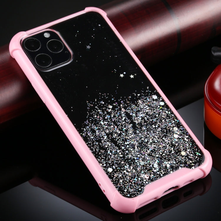 For iPhone 11 Pro Max Four-Corner Shockproof Glitter Powder Acrylic + TPU Protective Case