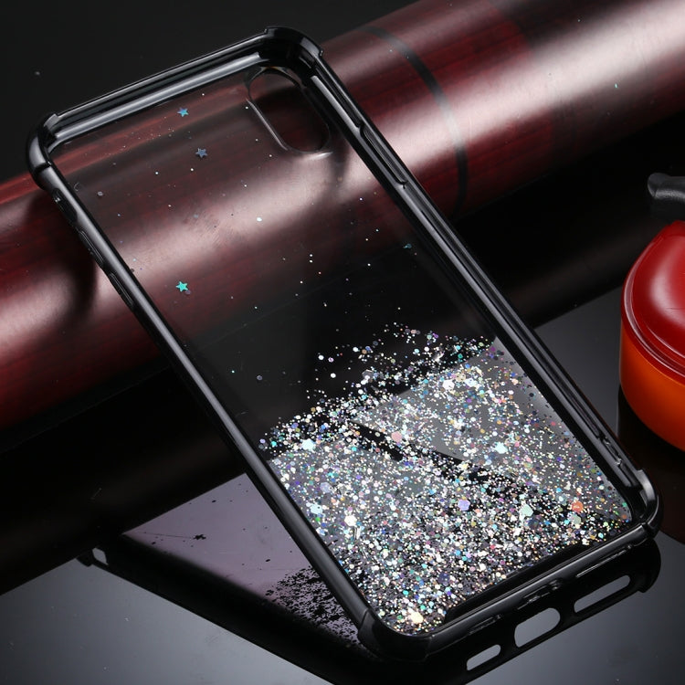 For iPhone X / XS Four-Corner Shockproof Glitter Powder Acrylic + TPU Protective Case