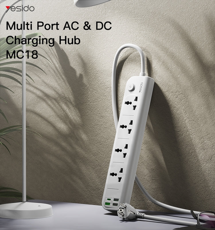 Yesido MC-18 PD 20W + QC 3.0 3250W High Power Fast Charging Socket(EU Plug)