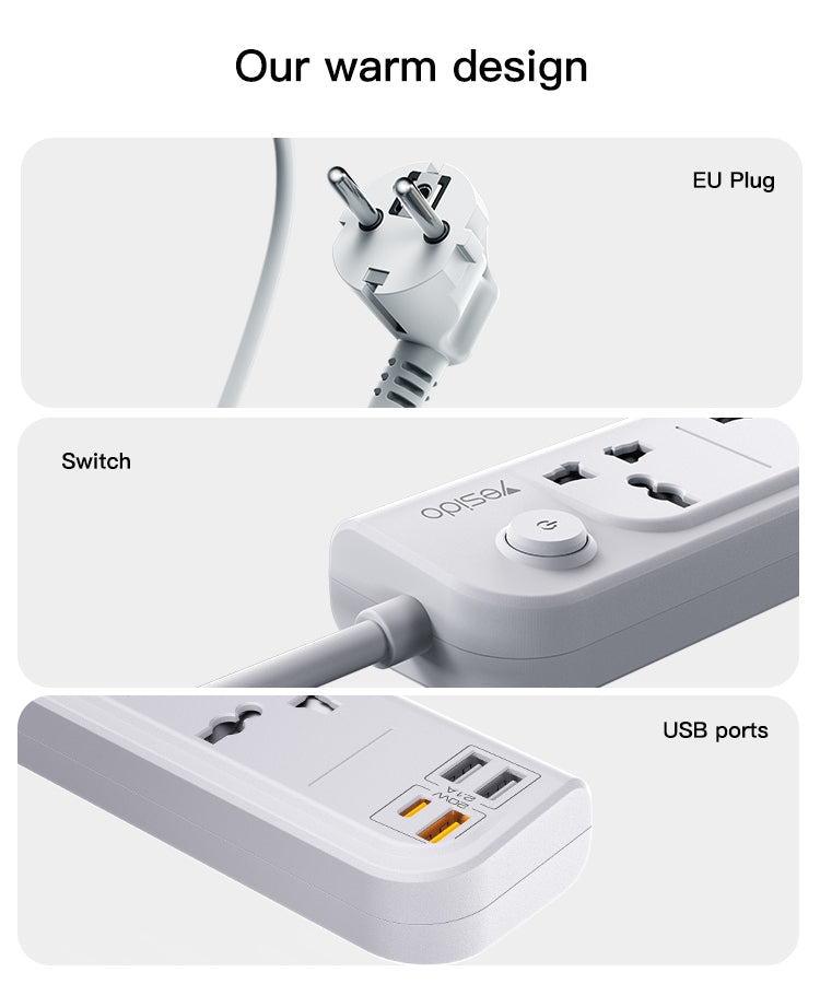 Yesido MC-18 PD 20W + QC 3.0 3250W High Power Fast Charging Socket(EU Plug)