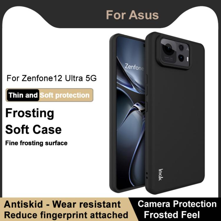 For Asus Zenfone 12 Ultra IMAK UC-3 Series Shockproof Frosted TPU Phone Case - Black